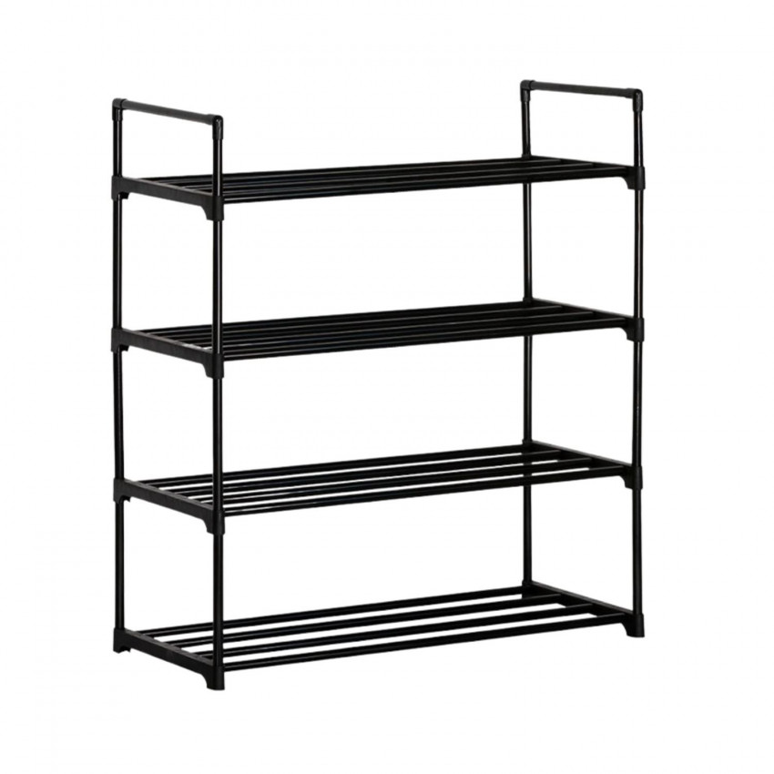 Estantería Zapatero Metálico 4 Baldas Intra Negro 65x30x74cm Thinia Home Percheros y Zapateros 1 Estantería Zapatero Metálico 4 Baldas Intra Negro 65x30x74cm Thinia Home Percheros y Zapateros 1