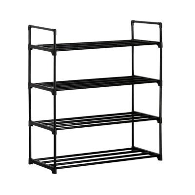 Estantería Zapatero Metálico 4 Baldas Intra Negro 65x30x74cm Thinia Home Percheros y Zapateros 1