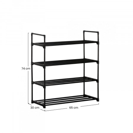 Estantería Zapatero Metálico 4 Baldas Intra Negro 65x30x74cm Thinia Home Percheros y Zapateros 5 Estantería Zapatero Metálico 4 Baldas Intra Negro 65x30x74cm Thinia Home Percheros y Zapateros 5