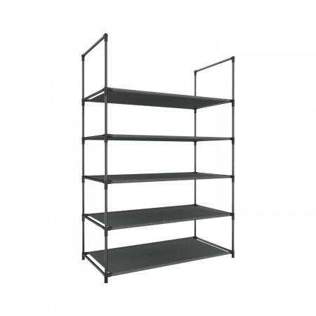 Zapatero Metálico Plateado con 5 Baldas 60x30x90cm Thinia Home Percheros y Zapateros 1