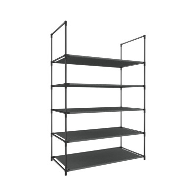 Sapateira metálica prateada com 5 prateleiras 60x30x90cm Thinia Home Cabides e sapateiras 1