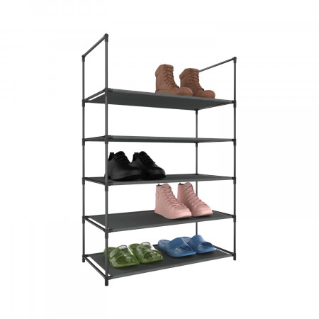 Sapateira metálica prateada com 5 prateleiras 60x30x90cm Thinia Home Cabides e sapateiras 2