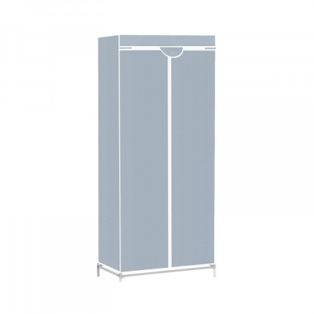 Armario Ropero de Tela con Cremallera Blanco/Gris 70x45x155cm Thinia Home Armarios 3 Armario Ropero de Tela con Cremallera Blanco/Gris 70x45x155cm Thinia Home Armarios 3
