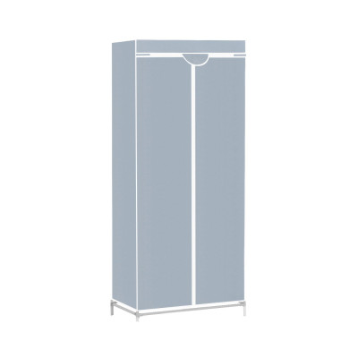 Armario Ropero de Tela con Cremallera Blanco/Gris 70x45x155cm Thinia Home Armarios 3