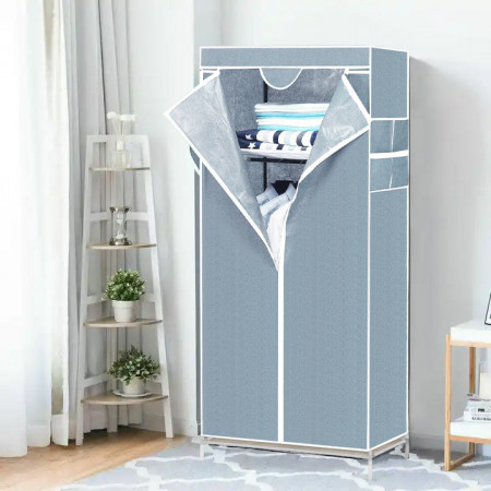 Armario Ropero de Tela con Cremallera Blanco/Gris 70x45x155cm Thinia Home Armarios 4 Armario Ropero de Tela con Cremallera Blanco/Gris 70x45x155cm Thinia Home Armarios 4