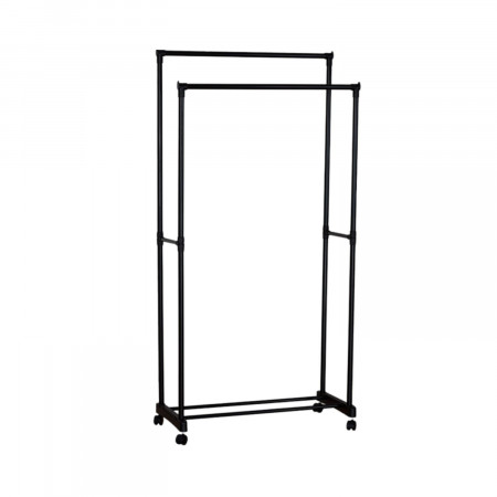 Burro Perchero Doble Metálico con Zapatero Fredo Negro 157x74,5x39cm Thinia Home Percheros y Zapateros 1