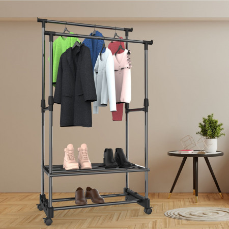 Burro Perchero Doble con Zapatero Clado Negro 74x42x157cm Thinia Home Percheros y Zapateros 3 Burro Perchero Doble con Zapatero Clado Negro 74x42x157cm Thinia Home Percheros y Zapateros 3