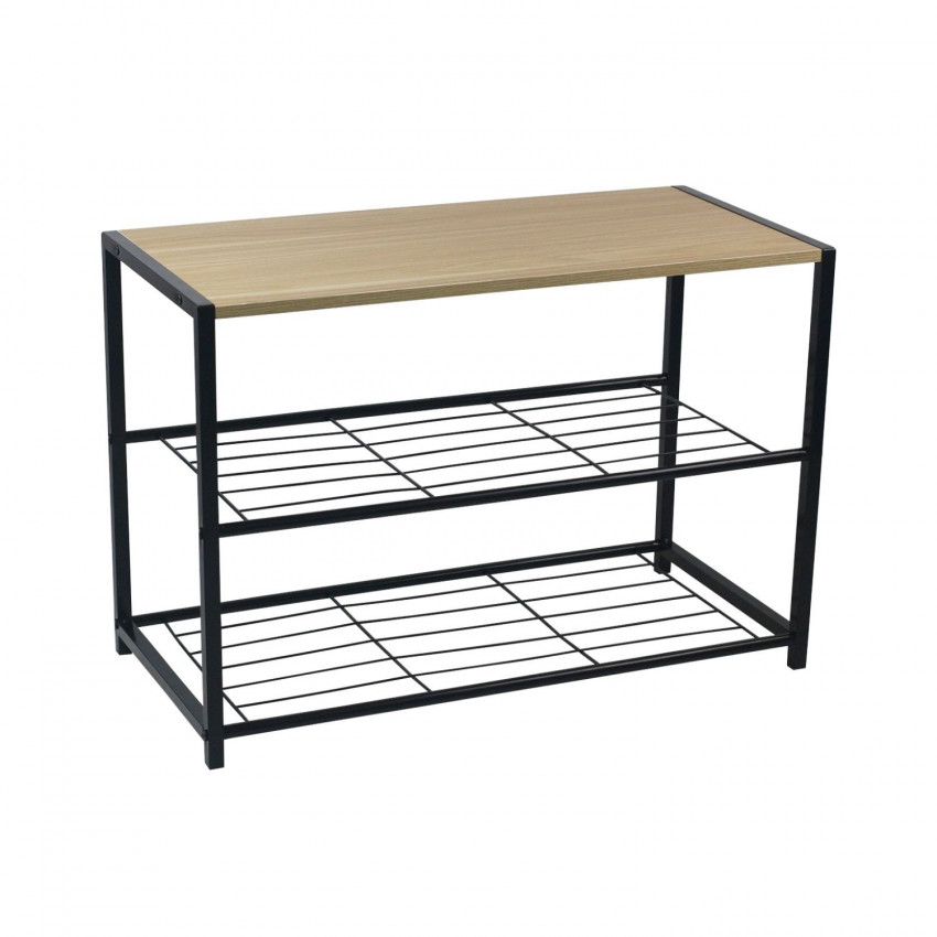 Banco Zapatero Estilo Industrial 2 Baldas Erme Negro/Marrón 63x30x43cm O91 Percheros y Zapateros 1 Banco Zapatero Estilo Industrial 2 Baldas Erme Negro/Marrón 63x30x43cm O91 Percheros y Zapateros 1