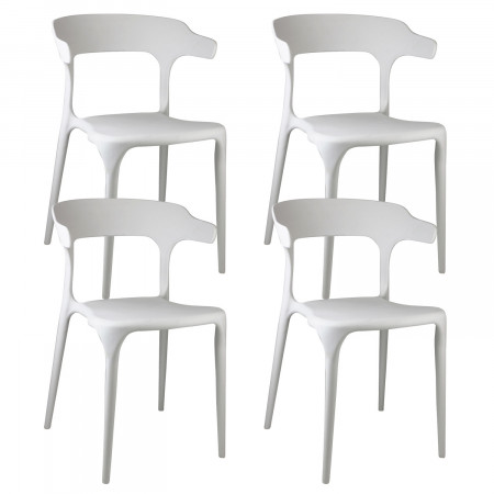 Pack 4 Cadeiras empilháveis para exterior Madonna 74,3x47x47,5cm Thinia Home