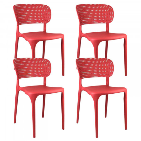 Pack 4 Sillas de Exterior Apilables Marilyn 75x47x49,5cm Thinia Home Sillas y Sillones de Exterior 1