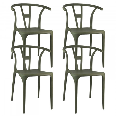 Pack 4 Sillas de Exterior Apilables Scarlett 75x52x49,5cm Thinia Home Sillas y Sillones de Exterior 1