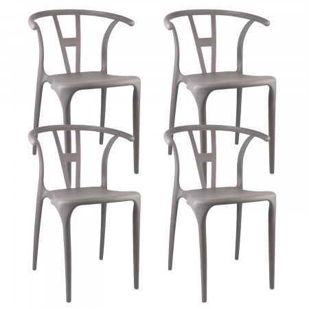Pack 4 Sillas de Exterior Apilables Scarlett 75x52x49,5cm Thinia Home Sillas y Sillones de Exterior 15