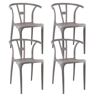 Pack 4 Sillas de Exterior Apilables Scarlett 75x52x49,5cm Thinia Home Sillas y Sillones de Exterior 15