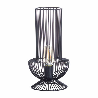 Lámpara de Mesa Yan Negro Ø17.5x33cm O91 Lámparas de Mesa 1