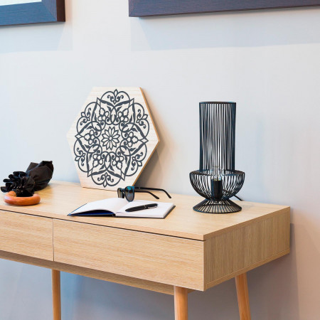 Lámpara de Mesa Yan Negro Ø17.5x33cm O91 Lámparas de Mesa 6 Lámpara de Mesa Yan Negro Ø17.5x33cm O91 Lámparas de Mesa 6
