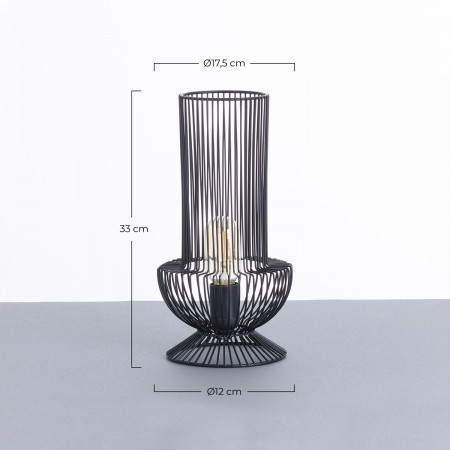 Lámpara de Mesa Yan Negro Ø17.5x33cm O91 Lámparas de Mesa 7 Lámpara de Mesa Yan Negro Ø17.5x33cm O91 Lámparas de Mesa 7