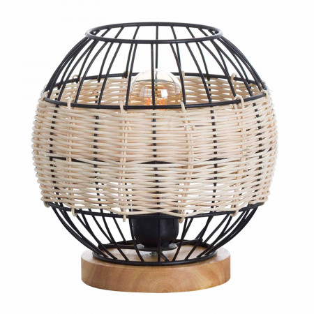 Lámpara de Mesa Tai Natural/Negro 20x20x21cm O91 Lámparas de Mesa 1