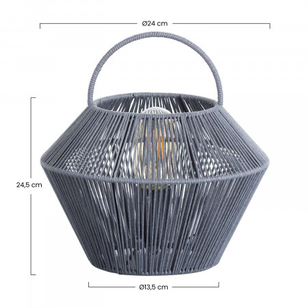 Lámpara de Mesa Shaoran Gris 24x24x25cm O91 Lámparas de Mesa 5 Lámpara de Mesa Shaoran Gris 24x24x25cm O91 Lámparas de Mesa 5