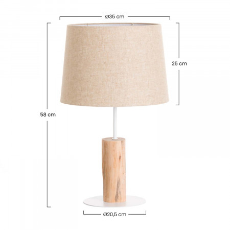 Lámpara de Mesa Natural Pristino 35x35x58cm O91 Lámparas de Mesa 4 Lámpara de Mesa Natural Pristino 35x35x58cm O91 Lámparas de Mesa 4