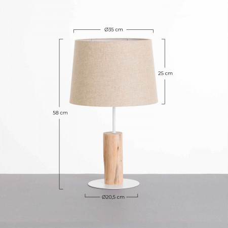 Lámpara de Mesa Natural Pristino 35x35x58cm O91 Lámparas de Mesa 6 Lámpara de Mesa Natural Pristino 35x35x58cm O91 Lámparas de Mesa 6