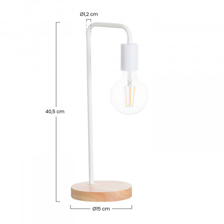 Lámpara de Mesa Natural Novo White 15x15x43cm O91 Lámparas de Mesa 5 Lámpara de Mesa Natural Novo White 15x15x43cm O91 Lámparas de Mesa 5