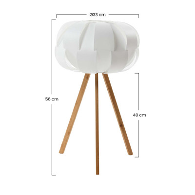 Lámpara de Mesa Buana Blanco 33x56cm O91 Lámparas de Mesa 4