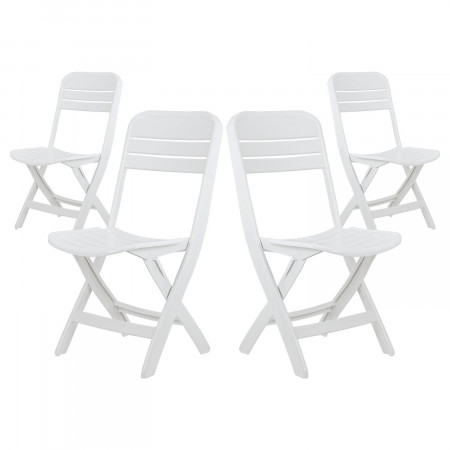 Pack 4 Sillas Plegables Bliss Blancas 52x40x82cm Thinia Home Sillas y Sillones de Exterior 1