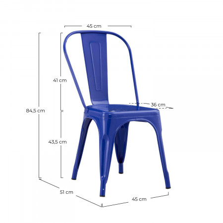 Pack 4 Sillas Industriales Strong 45x54x85cm Thinia Home Sillas de Comedor 48 Pack 4 Sillas Industriales Strong 45x54x85cm Thinia Home Sillas de Comedor 48