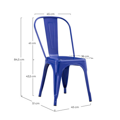 Pack 4 Sillas Industriales Strong 45x54x85cm Thinia Home Sillas de Comedor 48