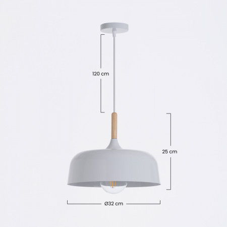 Lámpara de Techo Pulawi Natural/Blanco 32x32x25cm O91 Lámparas de Techo 6 Lámpara de Techo Pulawi Natural/Blanco 32x32x25cm O91 Lámparas de Techo 6