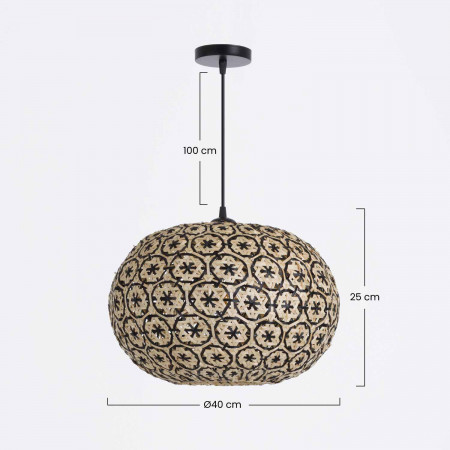 Lámpara de Techo Bay Natural/Negro 40x40x25cm O91 Lámparas de Techo 6 Lámpara de Techo Bay Natural/Negro 40x40x25cm O91 Lámparas de Techo 6