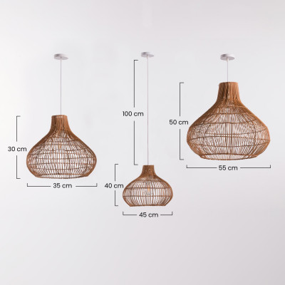 Set 3 Lámparas de Techo Tuan Natural O91 Lámparas de Techo 6
