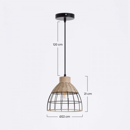 Lámpara de Techo Fei Natural/Negro 22x22x21cm O91 Lámparas de Techo 6 Lámpara de Techo Fei Natural/Negro 22x22x21cm O91 Lámparas de Techo 6
