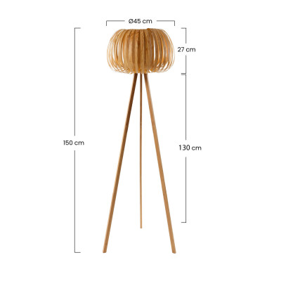 Lámpara de Pie Kusuma Crema 45x150cm O91 Lámparas de Pie 4
