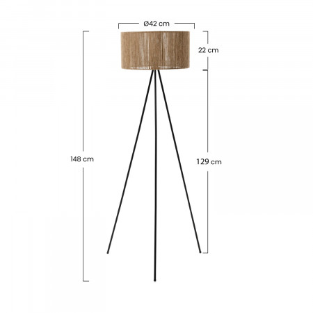 Lámpara de Pie Budi Beige 42x148cm O91 Lámparas de Pie 4 Lámpara de Pie Budi Beige 42x148cm O91 Lámparas de Pie 4