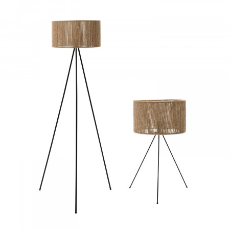 Set 2 Lámpara de Pie y Lámpara de Mesa Budi Beige O91 Lámparas de Pie 1
