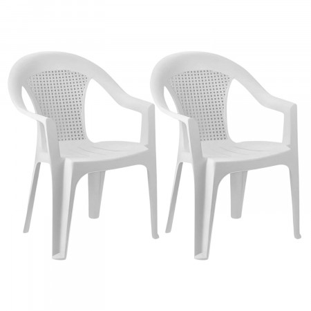 Pack 2 Sillas con Reposabrazos Stack Blancas 56x75x79cm Thinia Home Sillas Plegables 1
