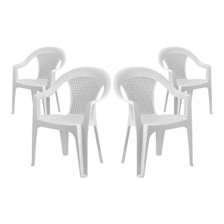 Pack 4 Sillas con Reposabrazos Stack Blancas 56x75x79cm Thinia Home Sillas Plegables 1