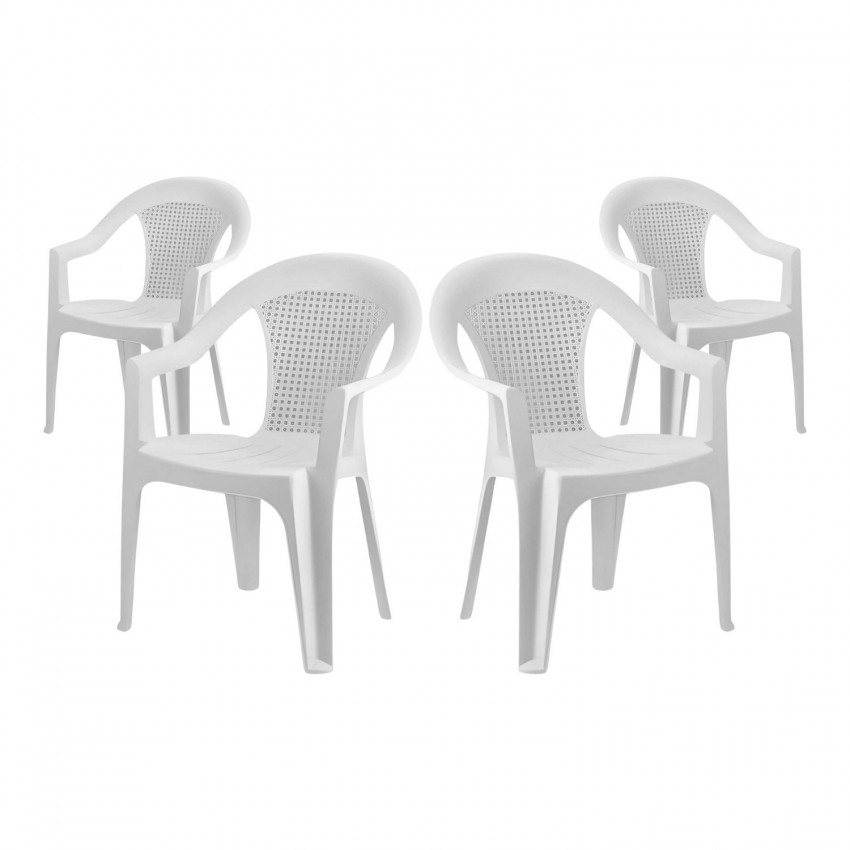 Pack 4 Sillas con Reposabrazos Stack Blancas 56x75x79cm Thinia Home Sillas Plegables 1 Pack 4 Sillas con Reposabrazos Stack Blancas 56x75x79cm Thinia Home Sillas Plegables 1