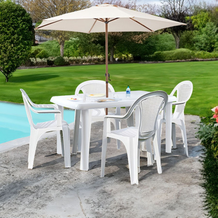 Mesa de Resina Oval/Rectangular Vistara Blanco 140x85x72cm Thinia Home Mesas de Jardín 5 Mesa de Resina Oval/Rectangular Vistara Blanco 140x85x72cm Thinia Home Mesas de Jardín 5