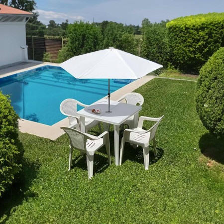 Conjunto de Jardín Mesa Cuadrada y 2 Sillas Apilables Elestack Blancas Thinia Home Conjuntos de Mesas y Sillas de Exterior 4 Conjunto de Jardín Mesa Cuadrada y 2 Sillas Apilables Elestack Blancas Thinia Home Conjuntos de Mesas y Sillas de Exterior 4