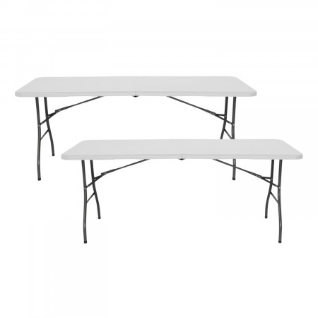 Pack 2 Mesas Plegables Portátiles Resina 180cm Thinia Home Mesas Plegables 1