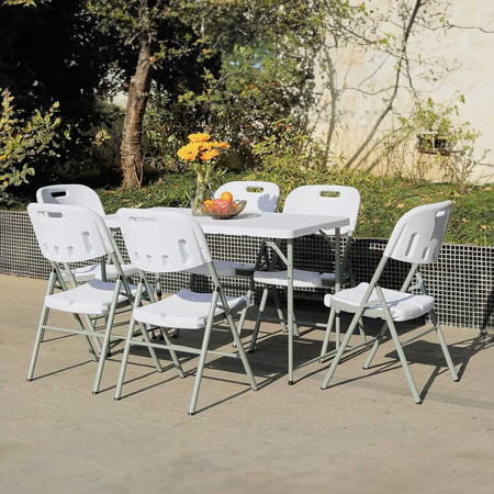 Mesa Plegable Portátil Resina 122cm Blanco Thinia Home Mesas Plegables 7 Mesa Plegable Portátil Resina 122cm Blanco Thinia Home Mesas Plegables 7