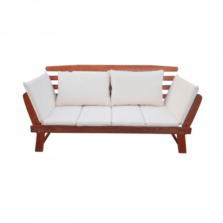 Banco de Jardín Modular con Cojines Merida Madera de Acacia 212x69x80cm Thinia Home Bancos y Sofás de Exterior 1