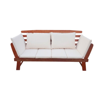 Banco de Jardín Modular con Cojines Merida Madera de Acacia 212x69x80cm Thinia Home Bancos y Sofás de Exterior 1