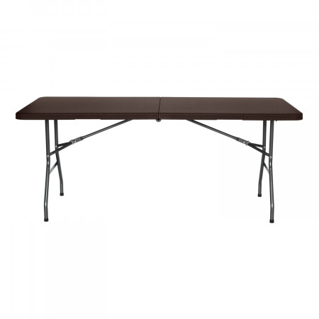 Mesa Plegable Portátil Resina 180cm Marrón Efecto Ratán Thinia Home Mesas Plegables 2 Mesa Plegable Portátil Resina 180cm Marrón Efecto Ratán Thinia Home Mesas Plegables 2