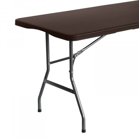 Mesa Plegable Portátil Resina 180cm Marrón Efecto Ratán Thinia Home Mesas Plegables 3 Mesa Plegable Portátil Resina 180cm Marrón Efecto Ratán Thinia Home Mesas Plegables 3