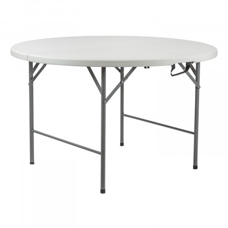 Mesa Plegable Portátil Resina Ø150cm Blanco Efecto Granito Thinia Home Mesas Plegables 1