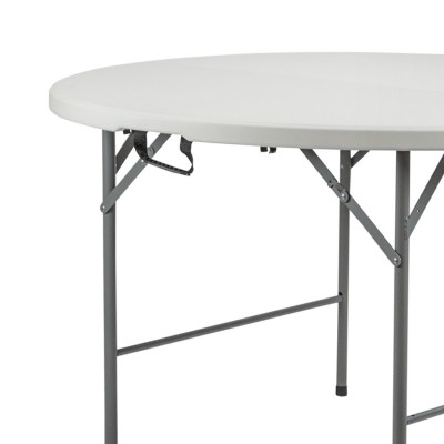 Mesa Plegable Portátil Resina Ø150cm Blanco Efecto Granito Thinia Home Mesas Plegables 2