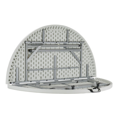 Mesa Plegable Portátil Resina Ø150cm Blanco Efecto Granito Thinia Home Mesas Plegables 5